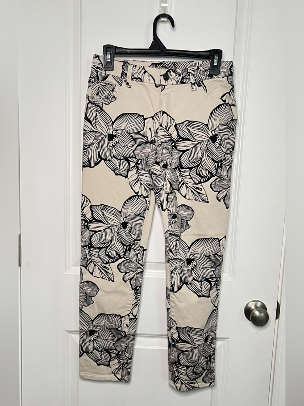 Chico’s Womens So Slimming Ankle Pants Size 00 Cottagecore Romantic Floral Chic